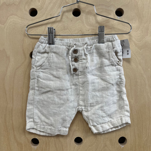 Beige Linen Shorts