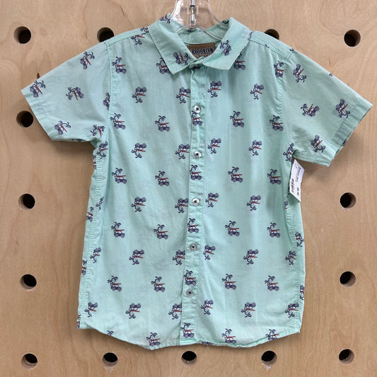Green Surf Bug Button Up