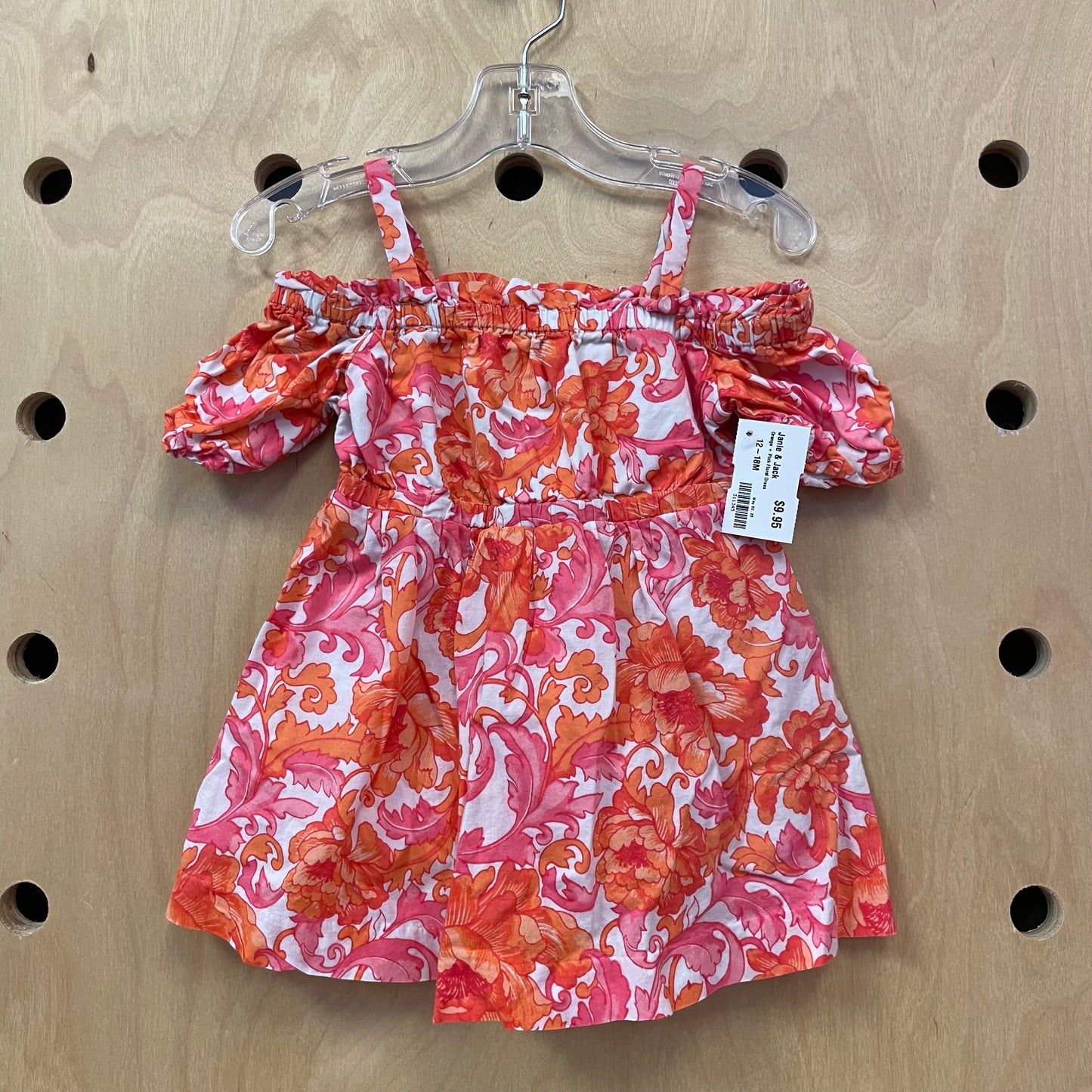 Orange + Pink Floral Dress