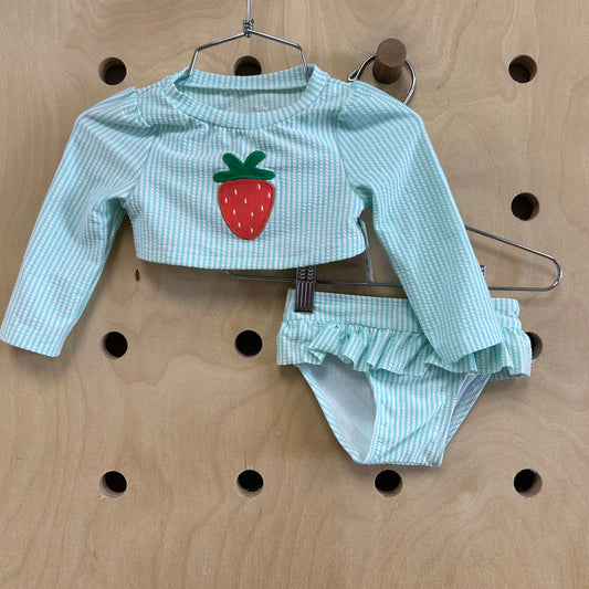 Blue Striped Strawberry 2pc. Swimsuit