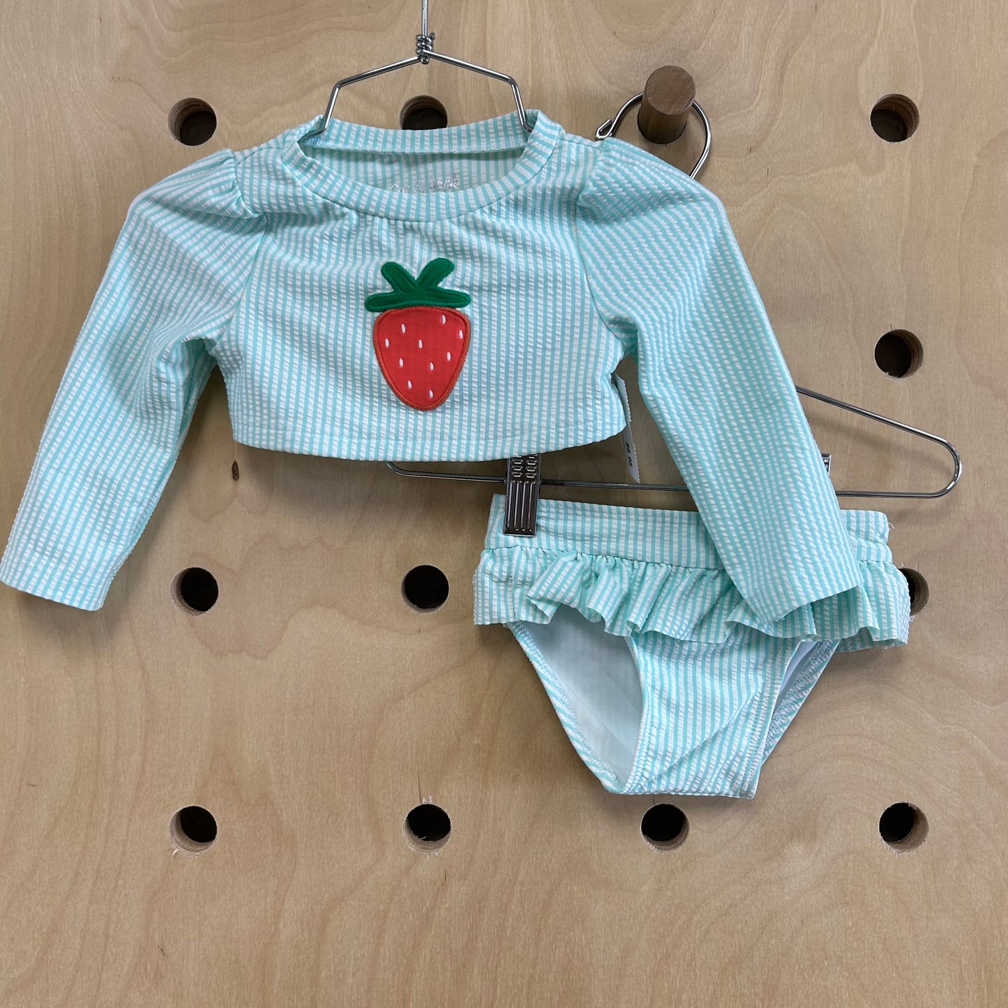 Blue Striped Strawberry 2pc. Swimsuit