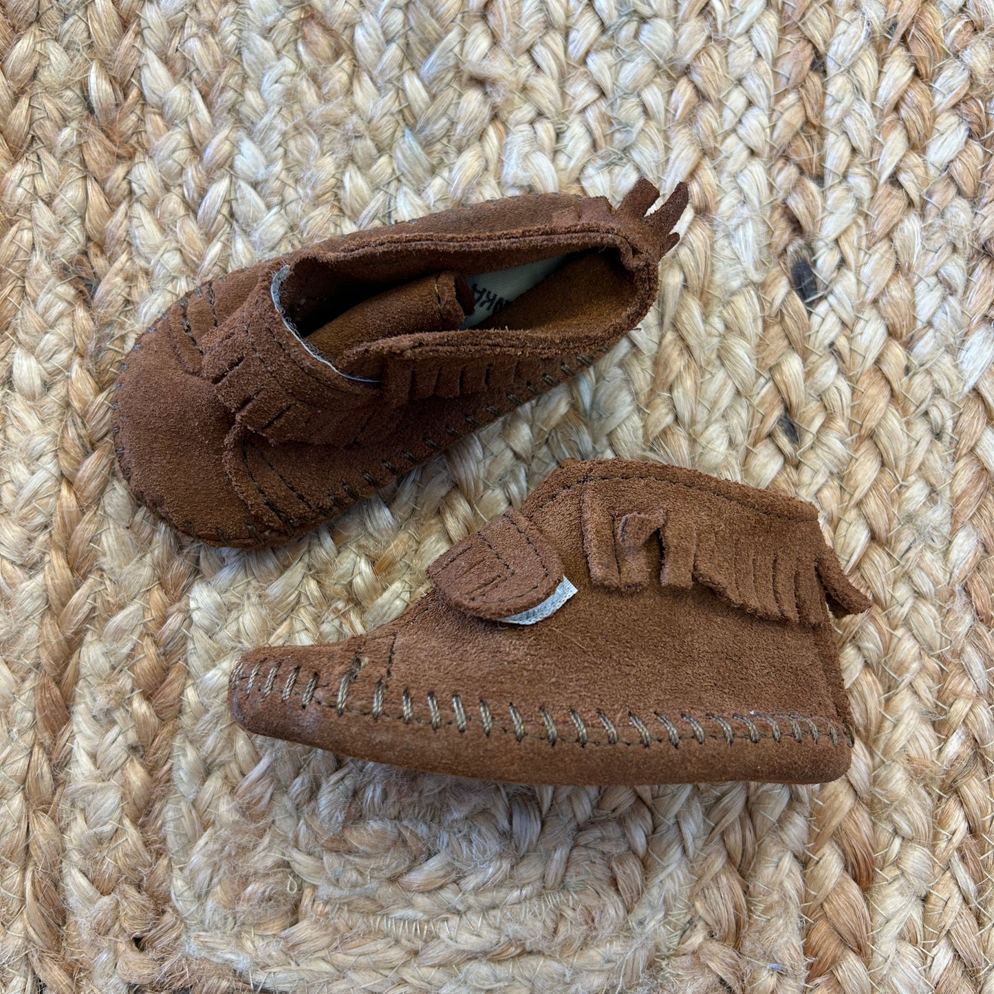 Brown Front Strap Suede Booties NEW!