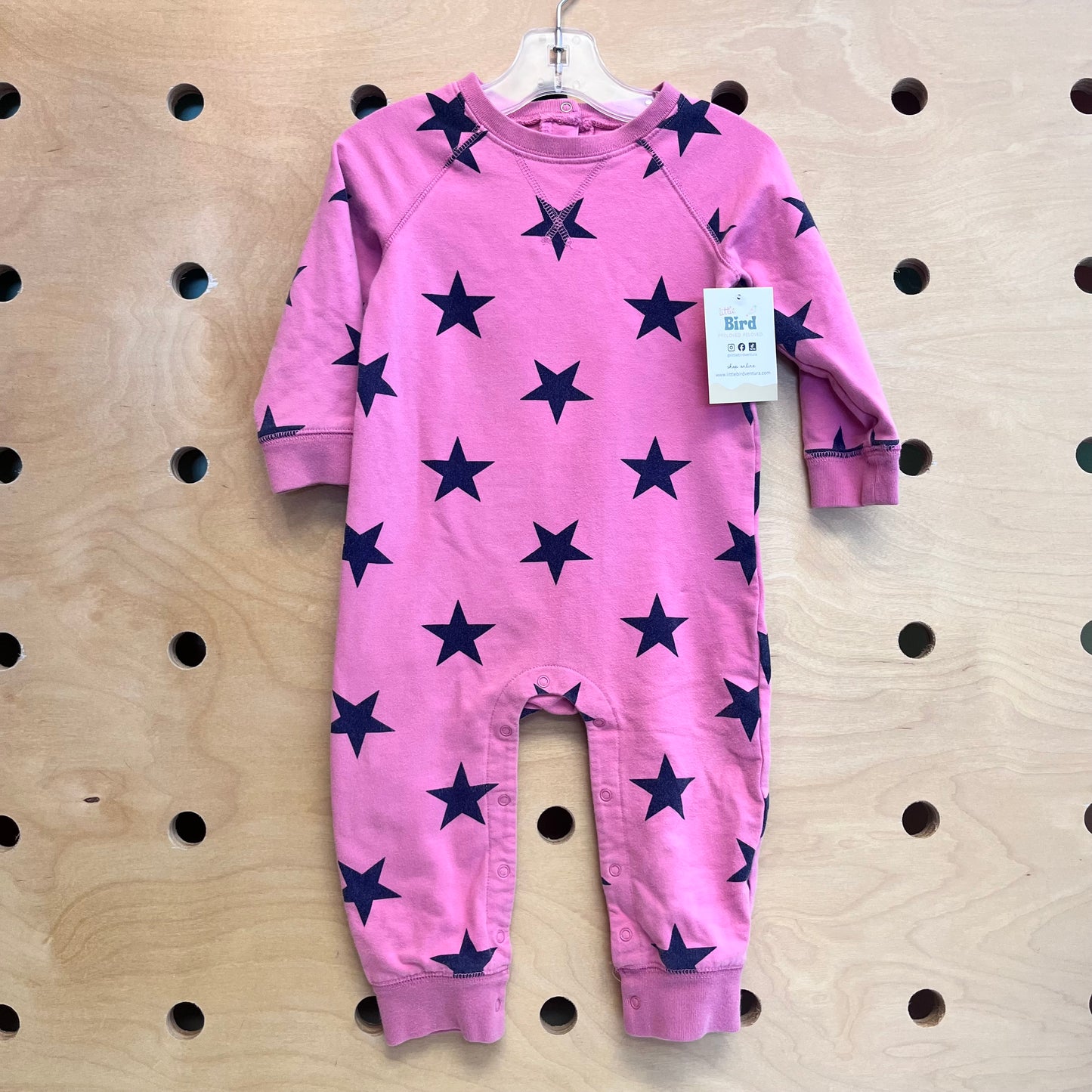 Navy Stars Fleece Romper