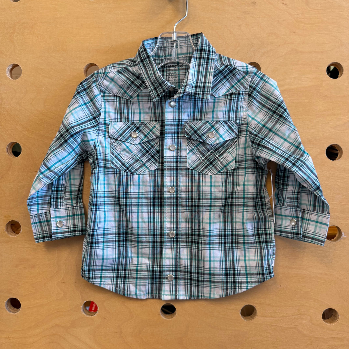 Aqua/Black Plaid Flannel
