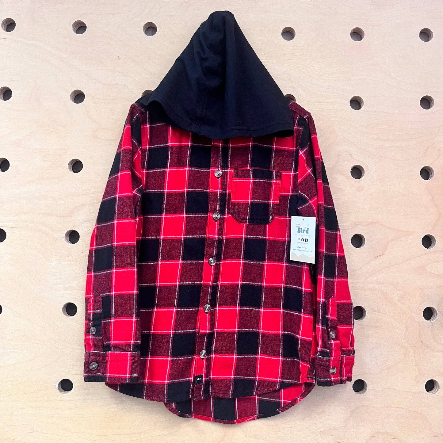 Red/Black Plaid Hoodie Flannel