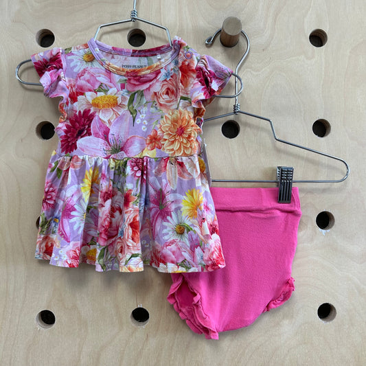 Lavender & Pink Floral Bamboo Outfit