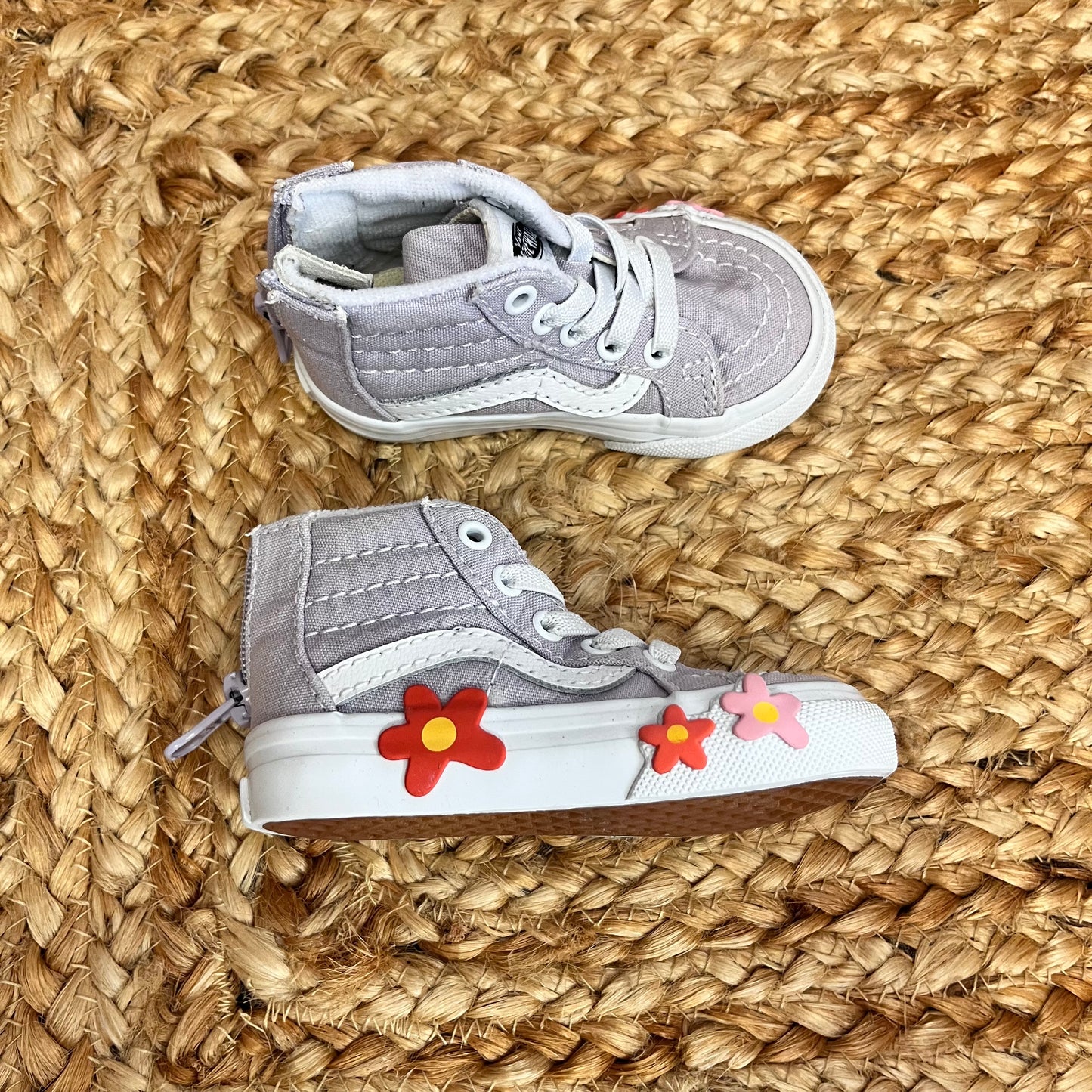 Lilac Floral Skate High-Top Sneakers