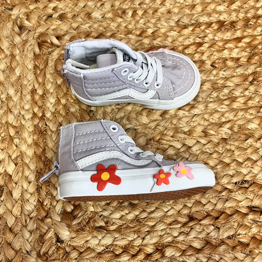 Lilac Floral Skate High-Top Sneakers