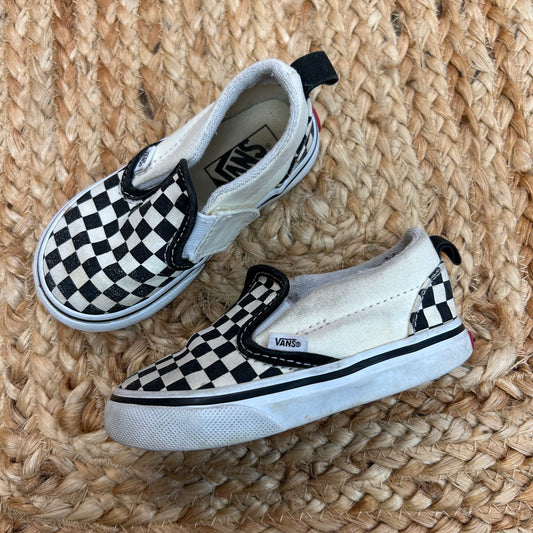 B&W Checkered Slip Ons