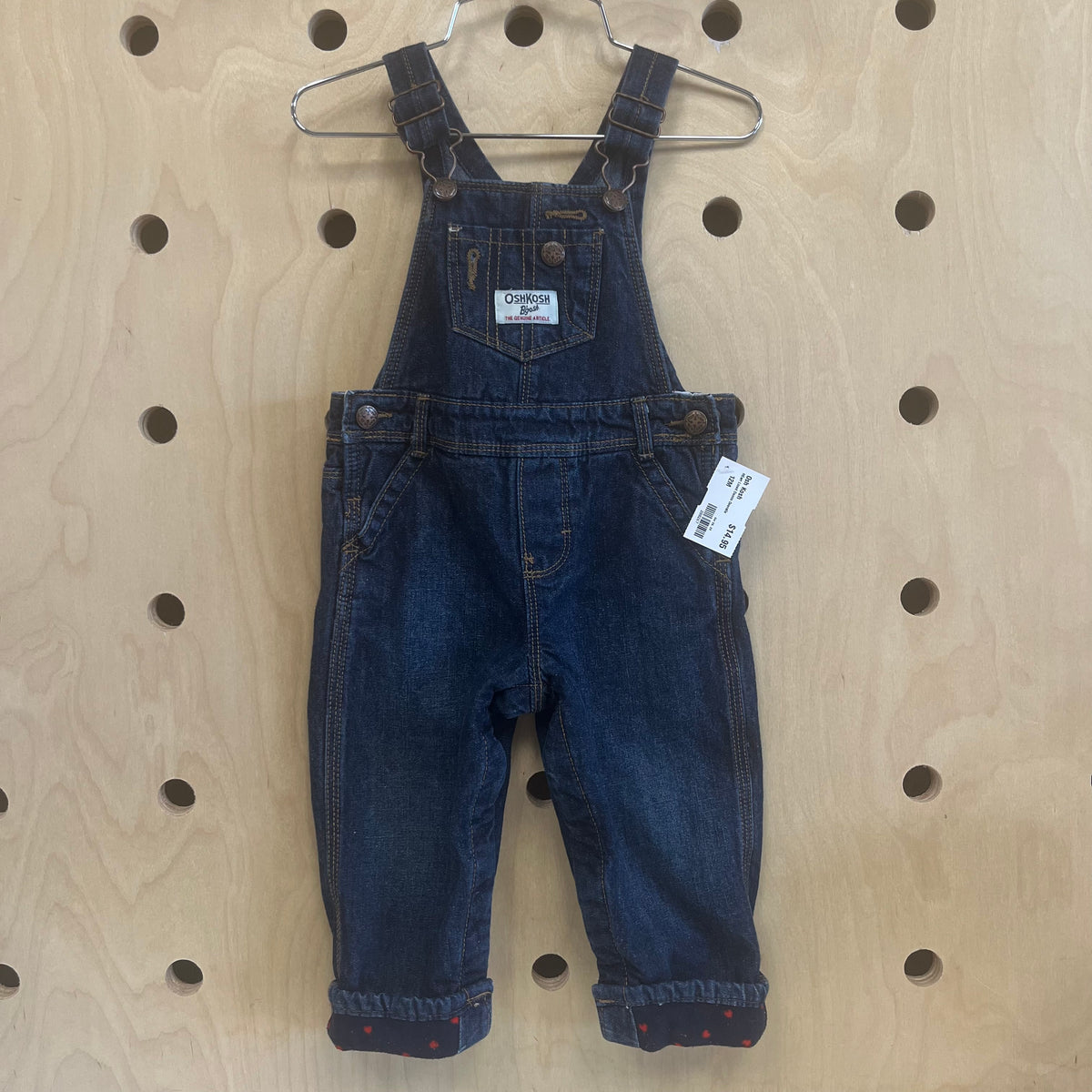 Lined Heart Denim Overalls