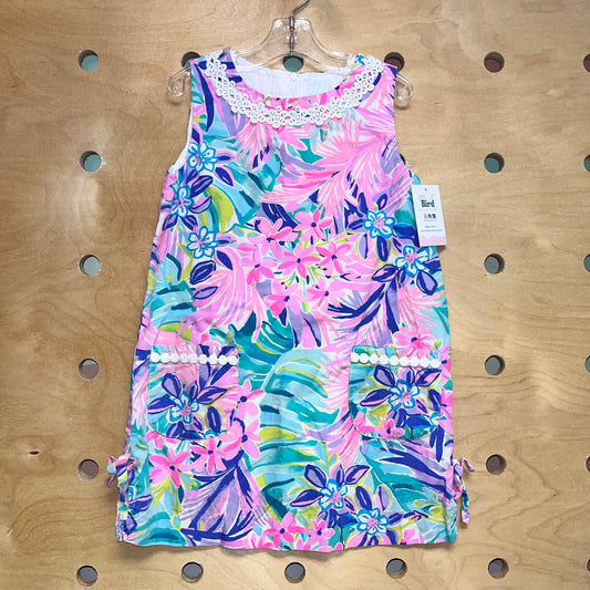 Pink/Blue Floral Pocket Dress