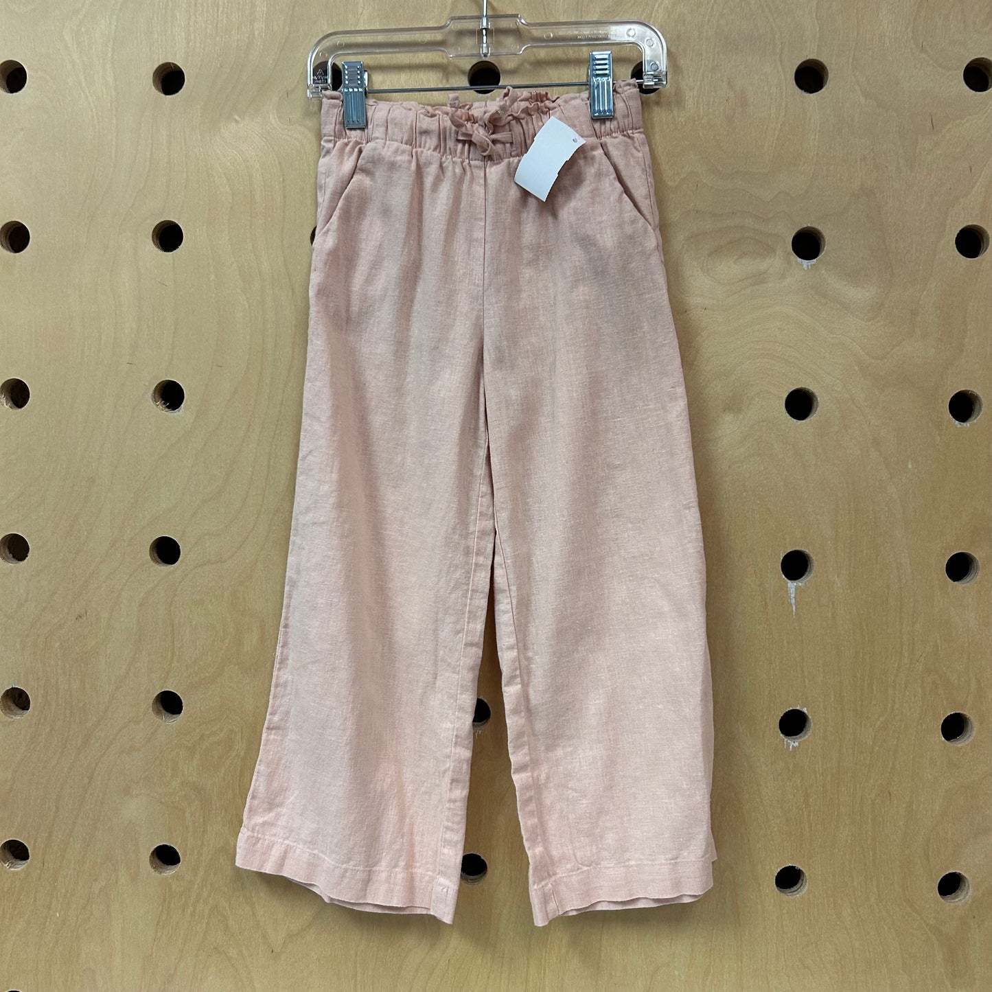 Peach Linen Wide Leg Pants