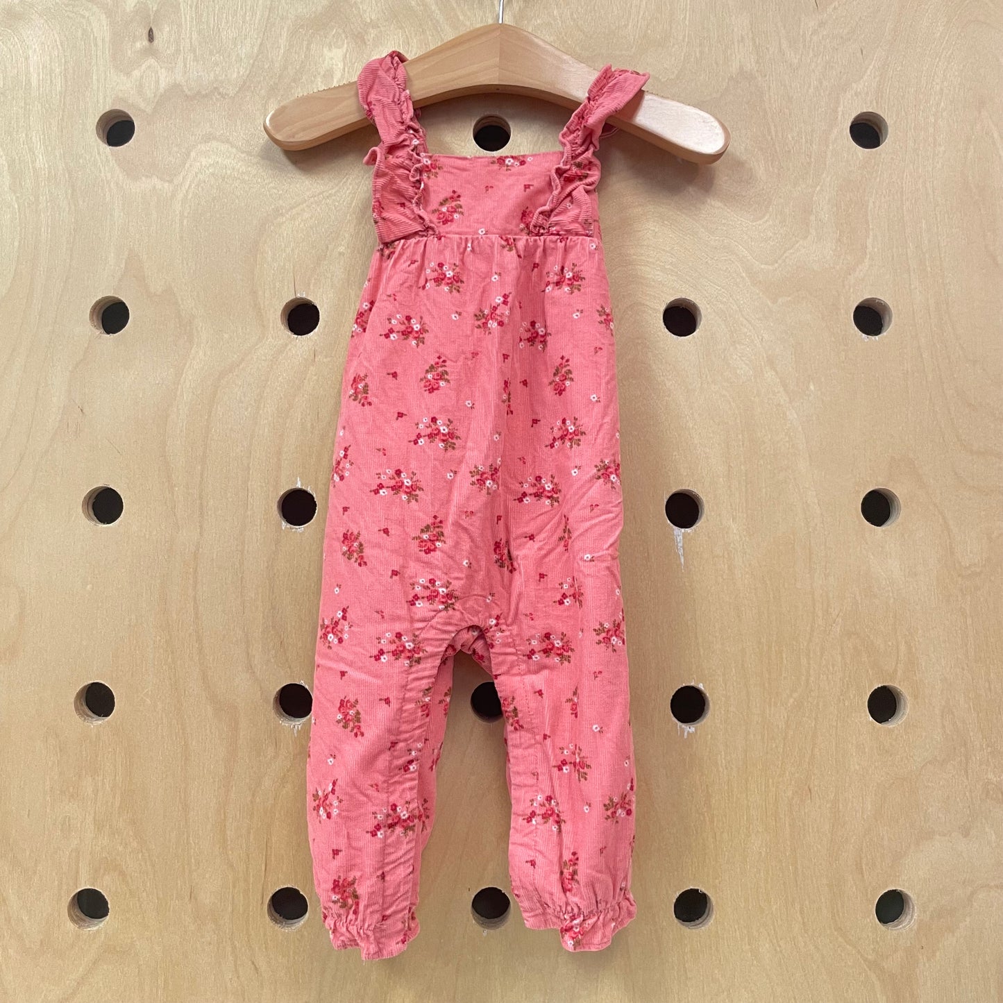 Pink Floral Cord Romper