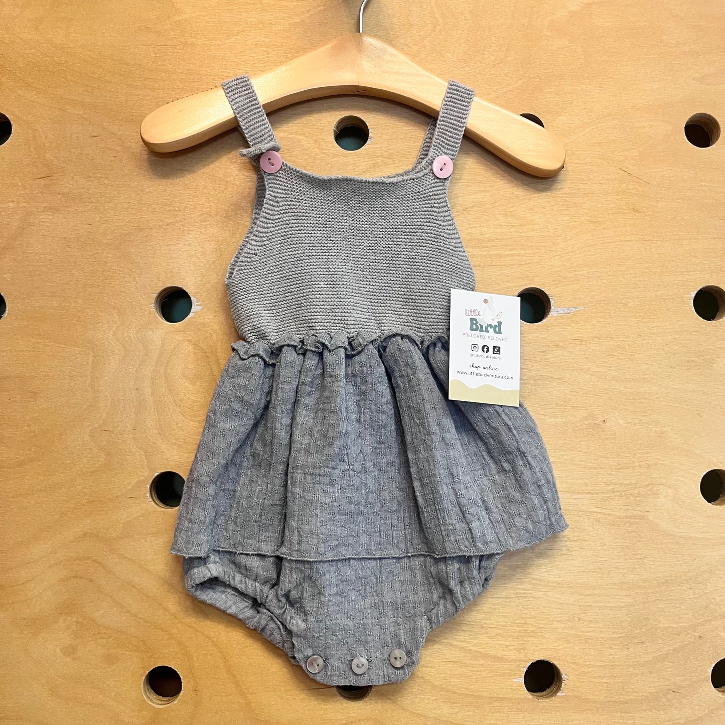 Knit & Pointelle Romper