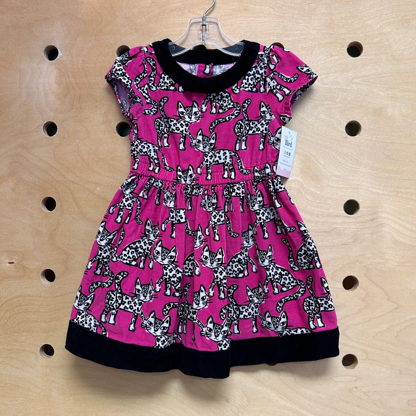 Pink/Black Cord Cats Dress