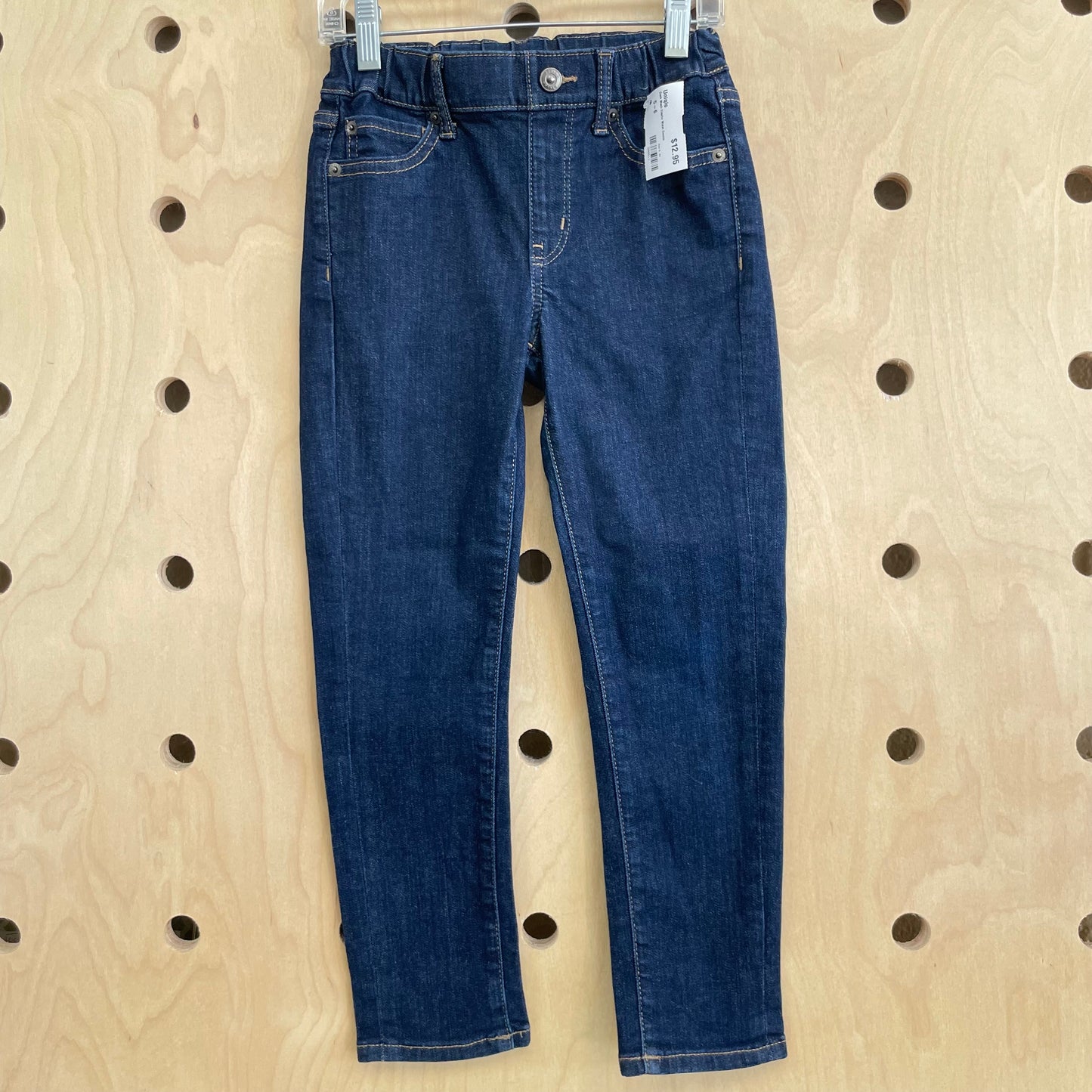 Dark Wash Elastic Waist Denim