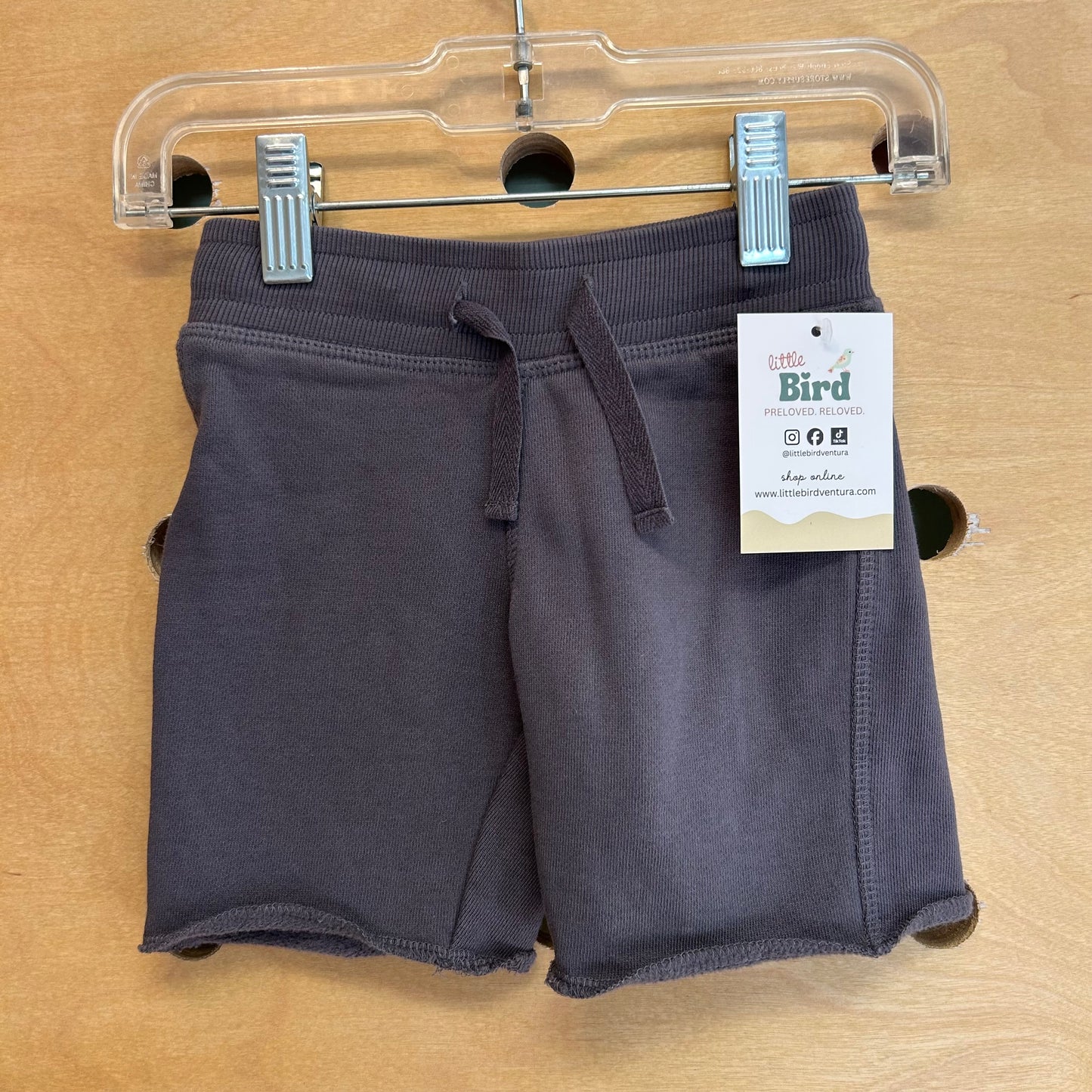Organic Grey Drawstring Fleece Shorts