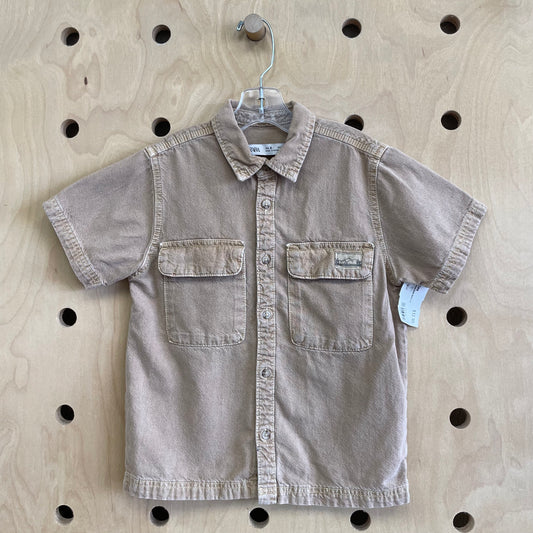 Brown Denim Button Up