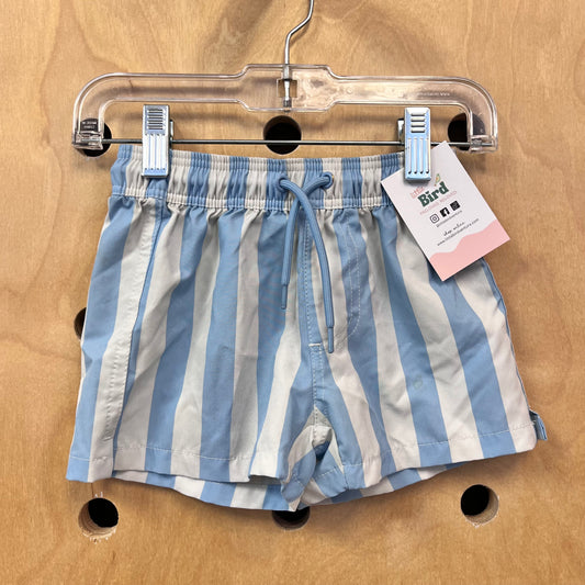 Blue/White Striped Swim Trunks