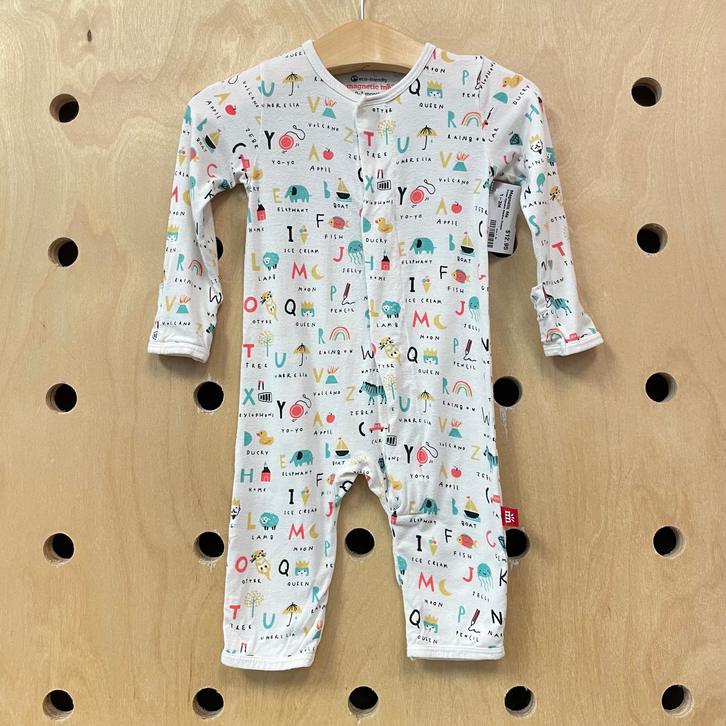 Cream Alphabet Bamboo Romper