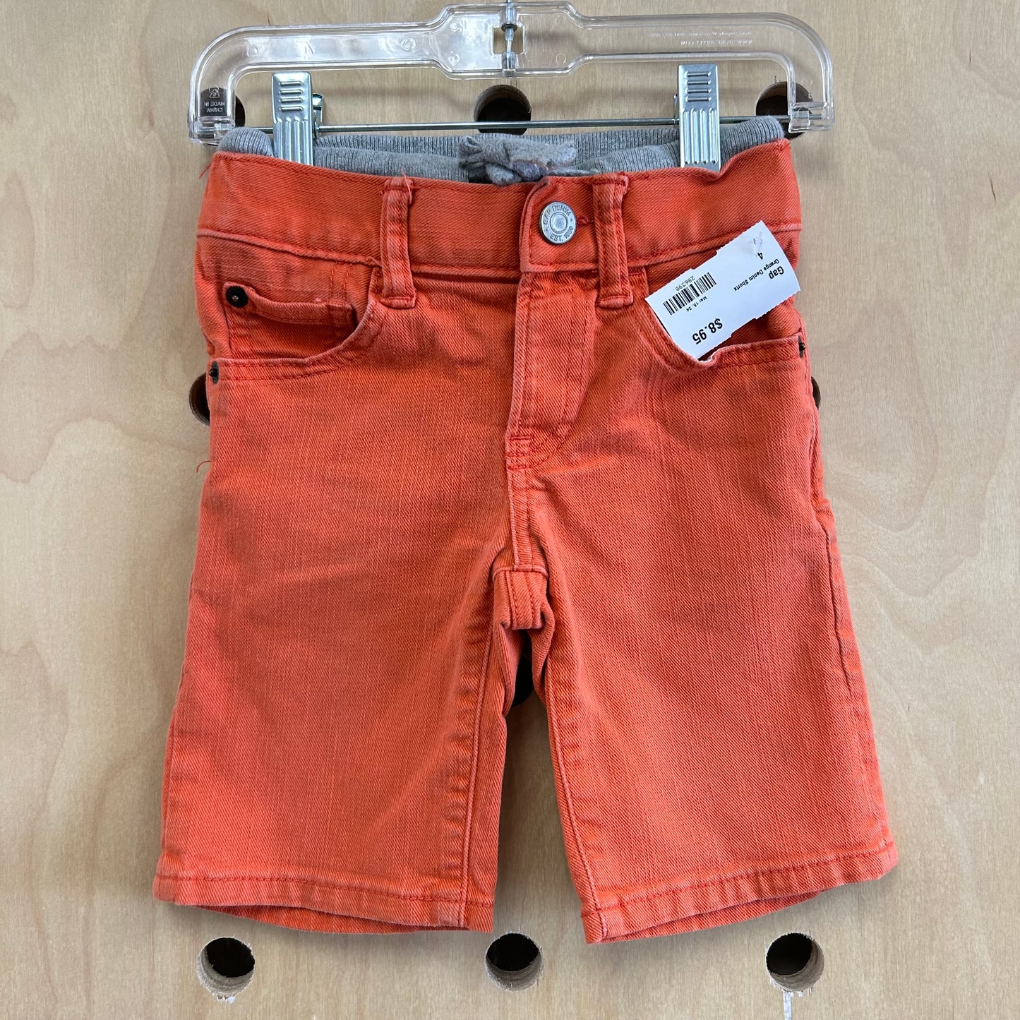 Orange Denim Shorts