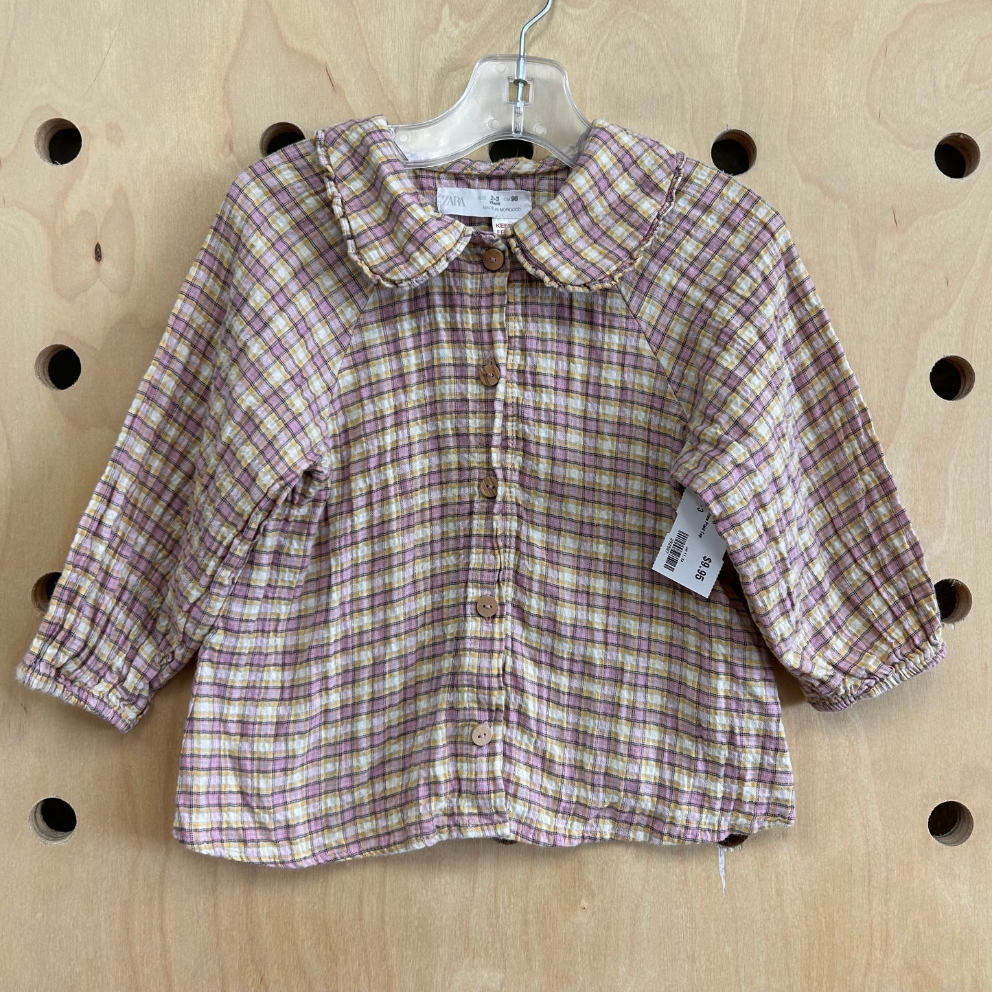 Pink + Yellow Plaid Top