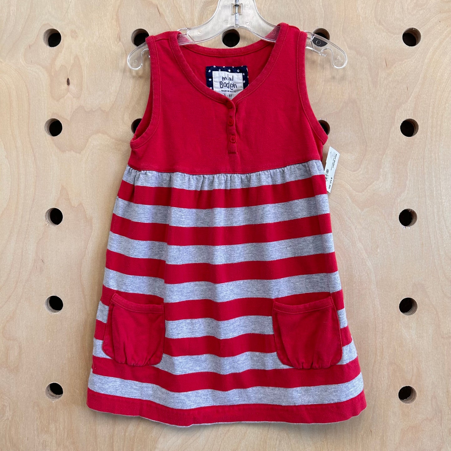 Red & Grey Tank Dress