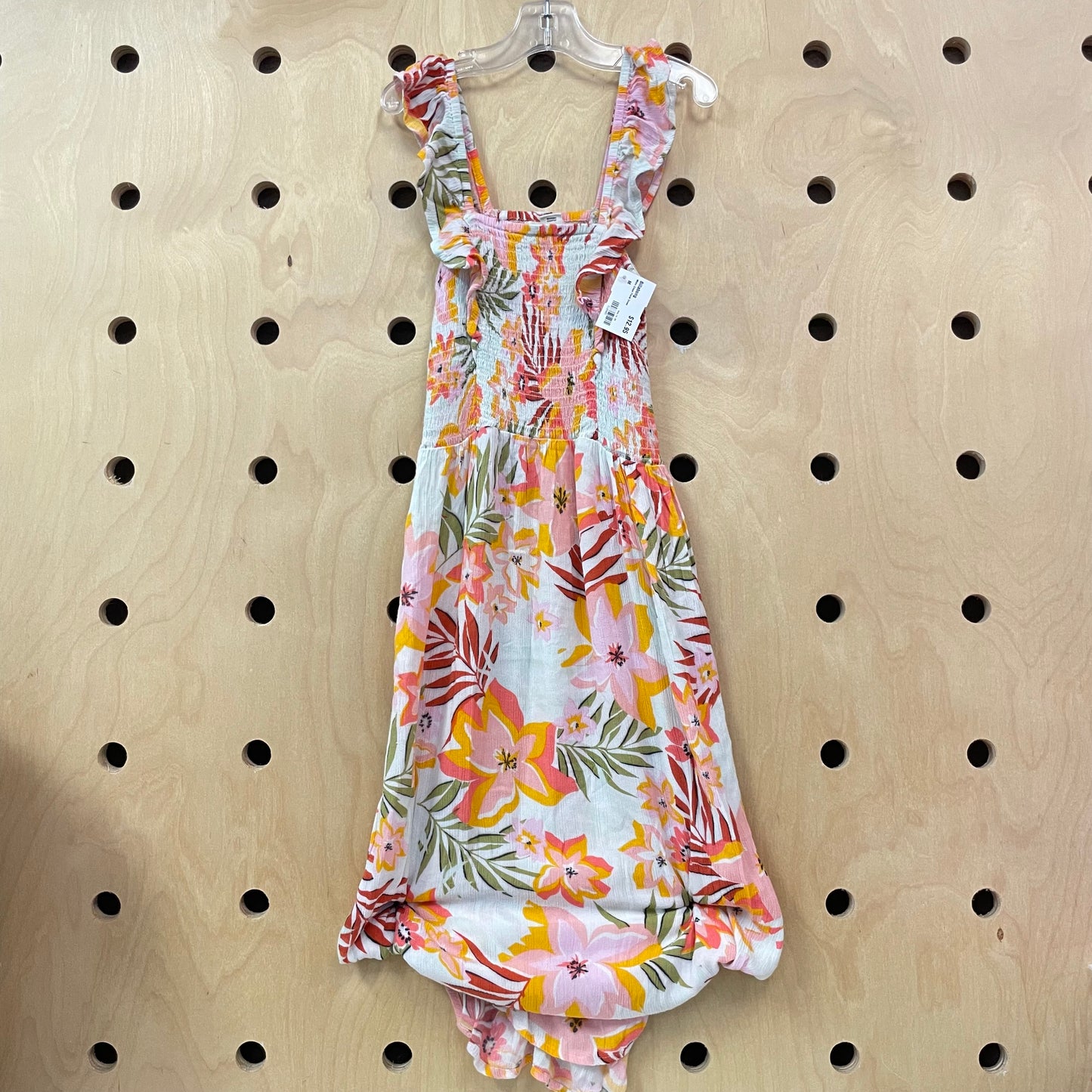 White Crepe Floral Dress