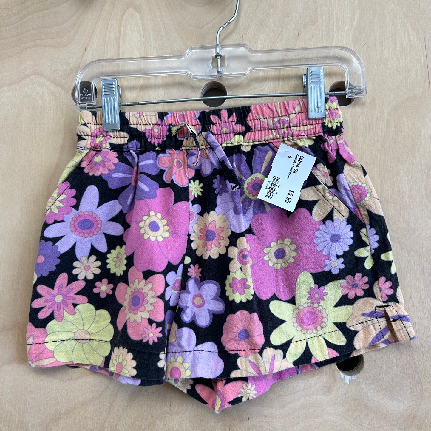 Black Mod Floral Shorts