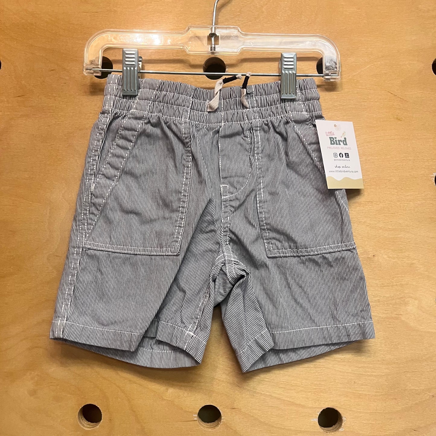 Blue/White Stripe Drawstring Shorts