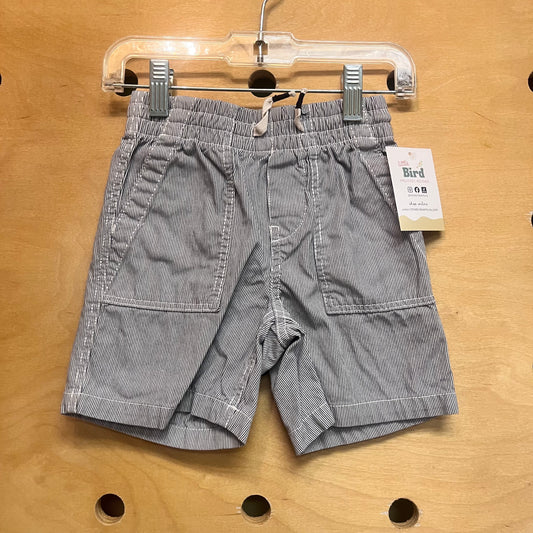 Blue/White Stripe Drawstring Shorts