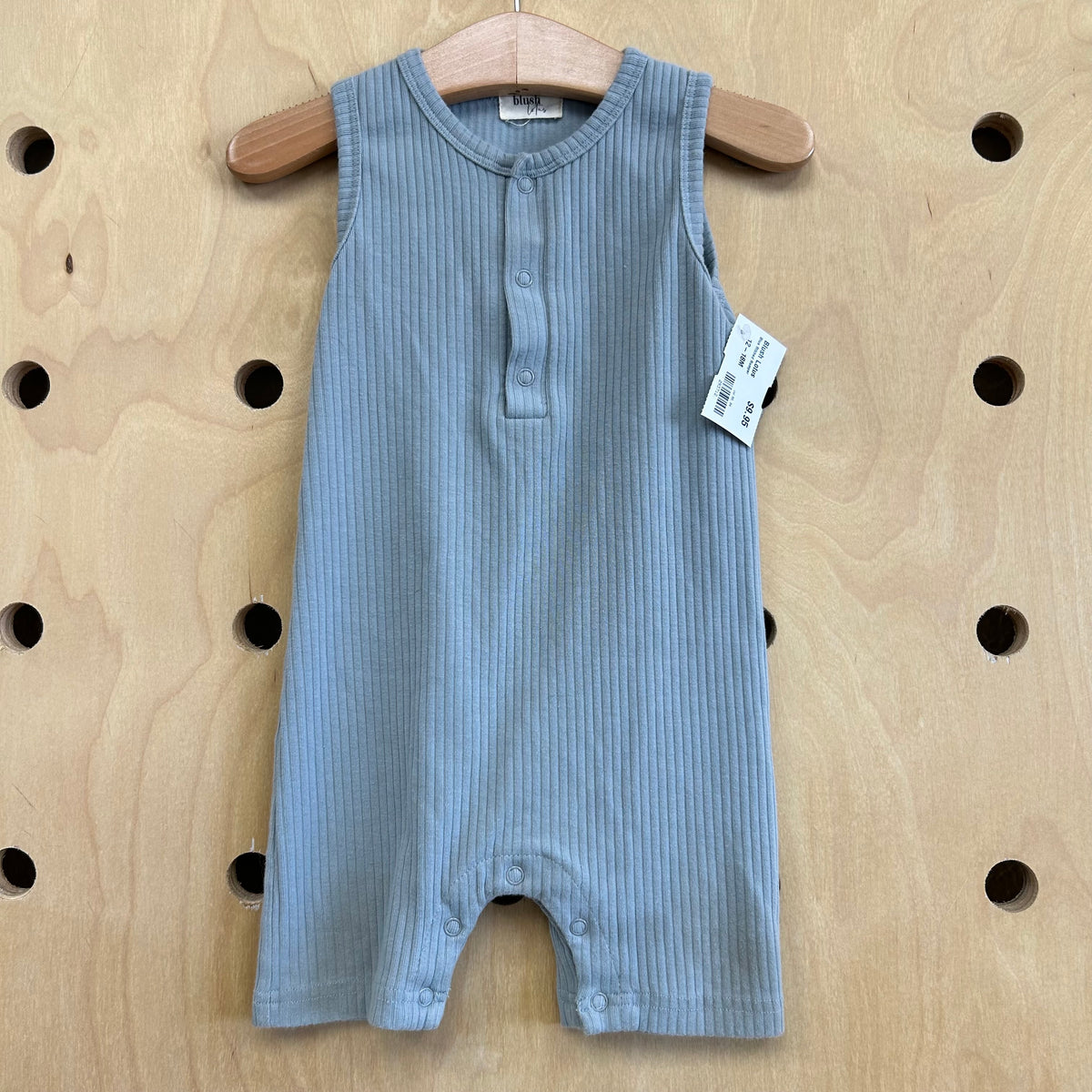 Blue Ribbed Romper