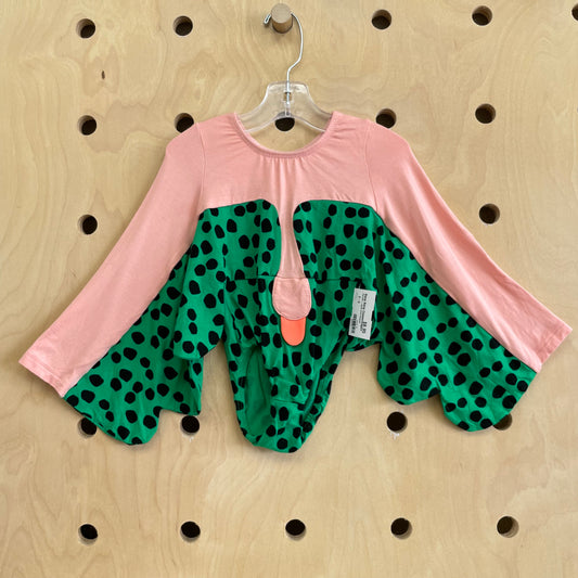 Pink Bird + Spotty Green Bodysuit