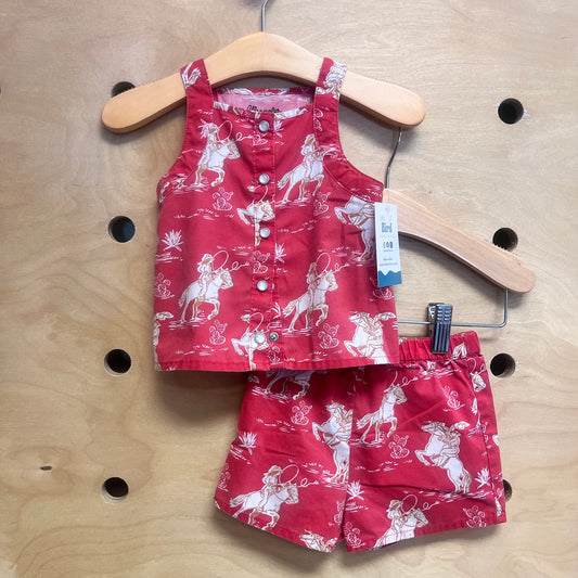 Red Cowgirl Pearl Snap Outfit