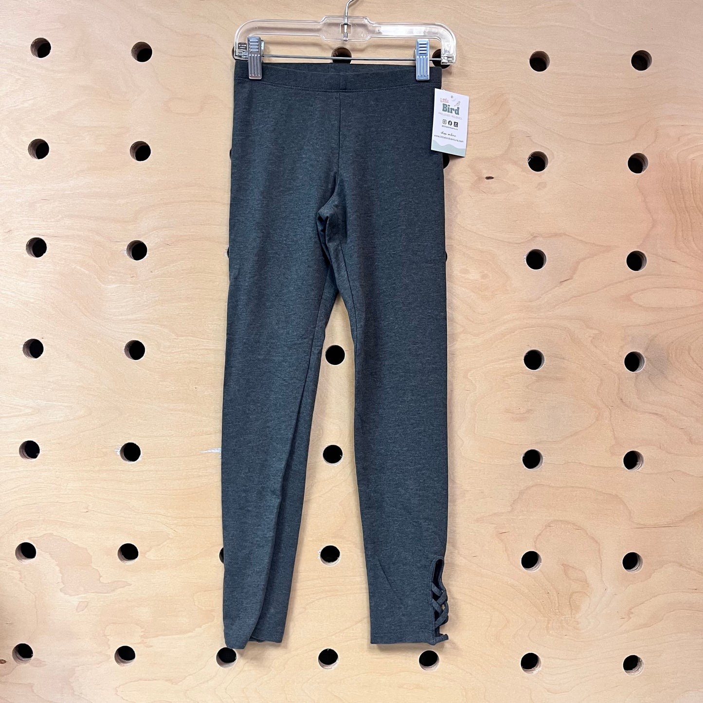 Grey Cross-Ankle Leggings
