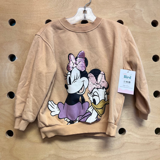 Beige Flip Sequin Minnie/Daisy Pullover