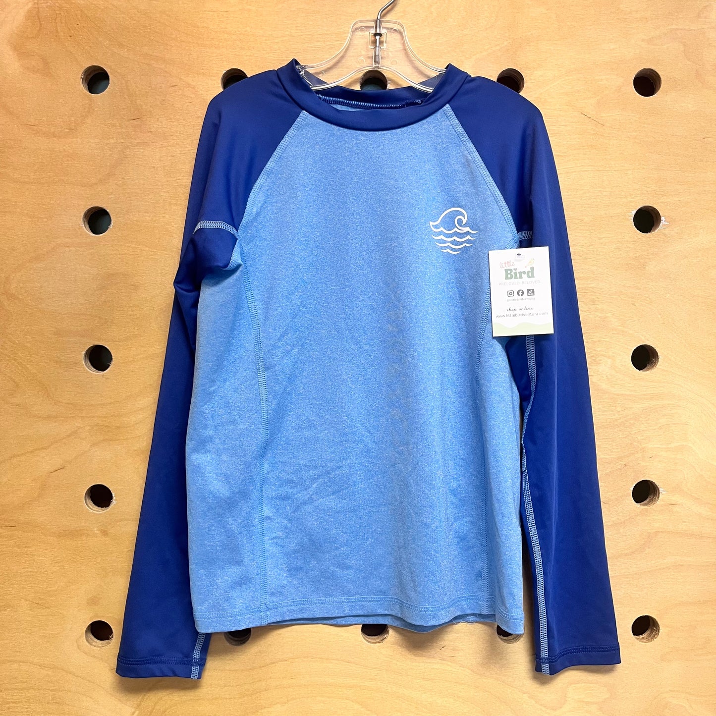Blue LS Wave Swim Shirt