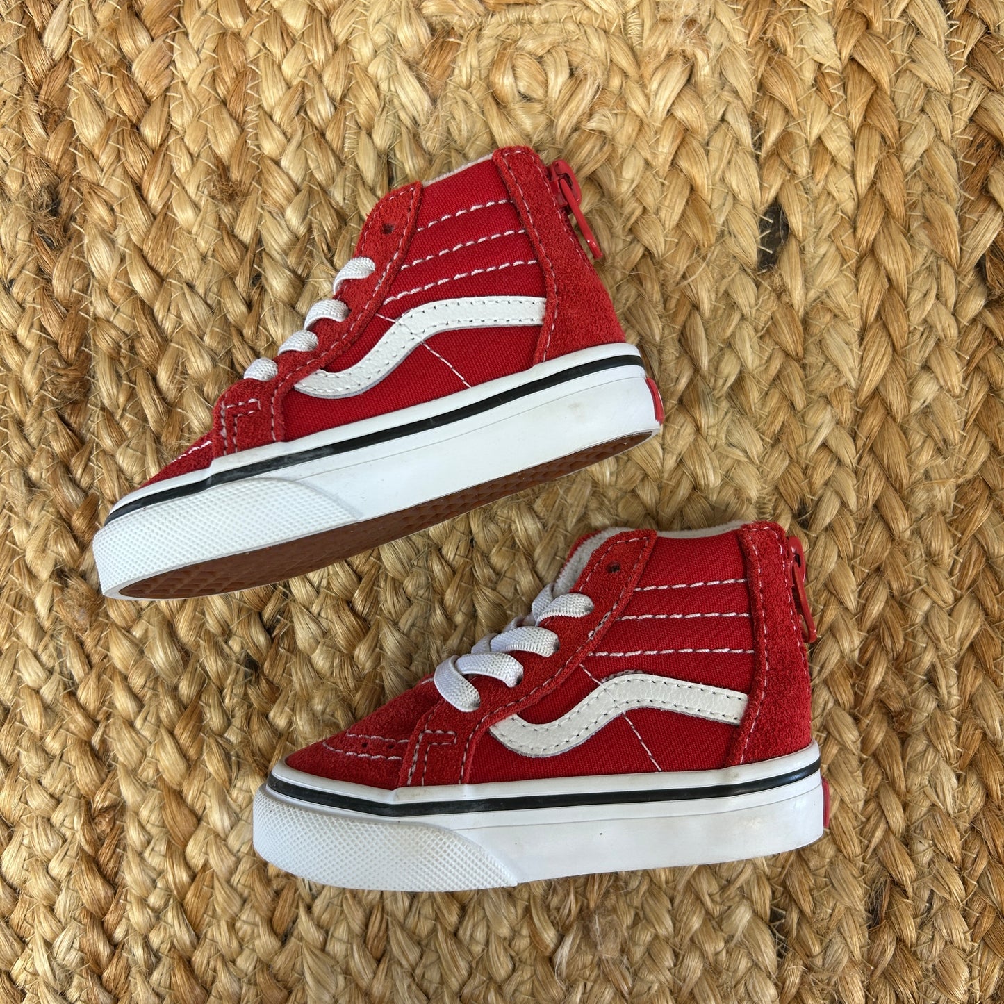 Red Zip-Up Skate Sneakers