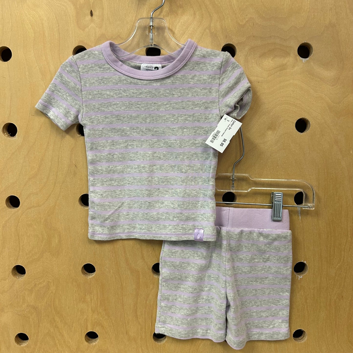 Grey + Purple Striped Pajamas