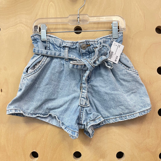 Lightwash Belted Denim Shorts