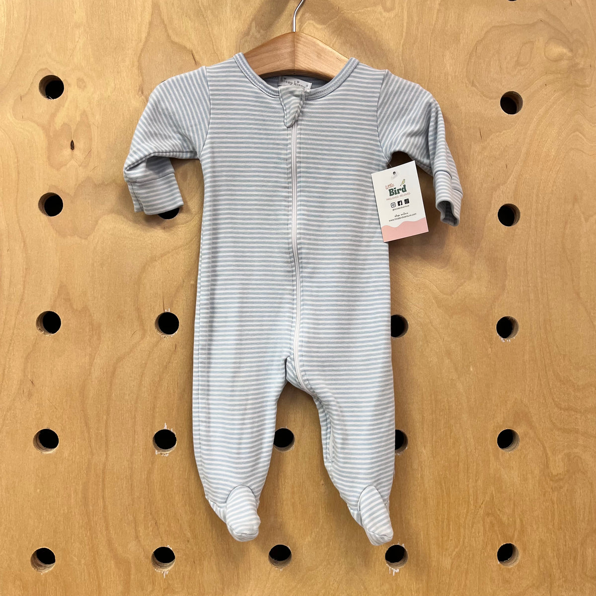 Blue/White Striped Zip Footies