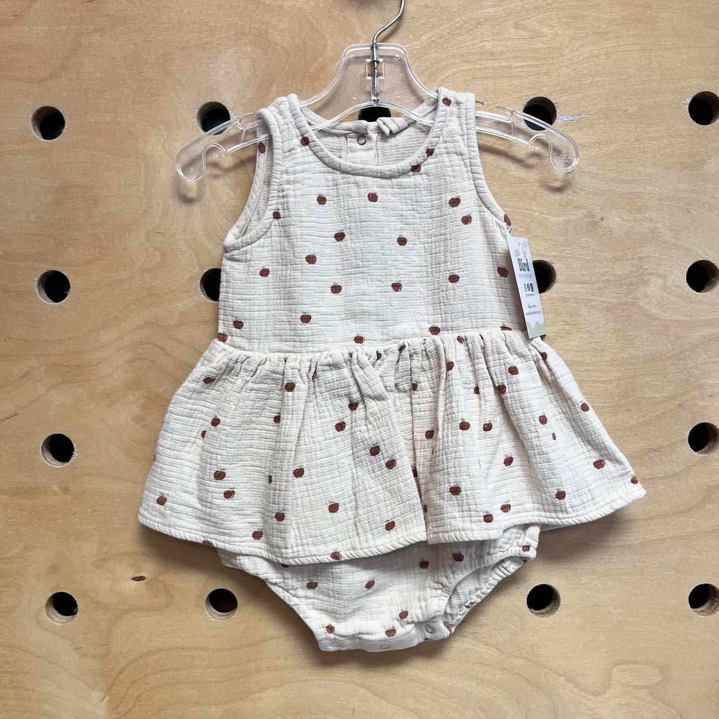 Cream Apples Organic Gauze Romper