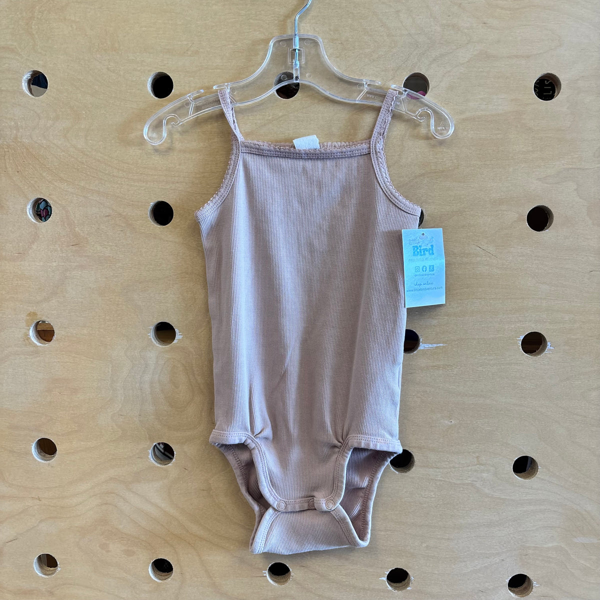 Organic Tan Ribbed Bodysuit