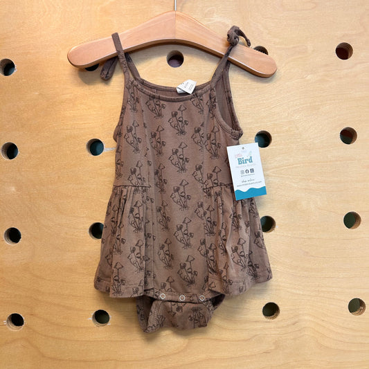 Brown Mushrooms Modal Romper