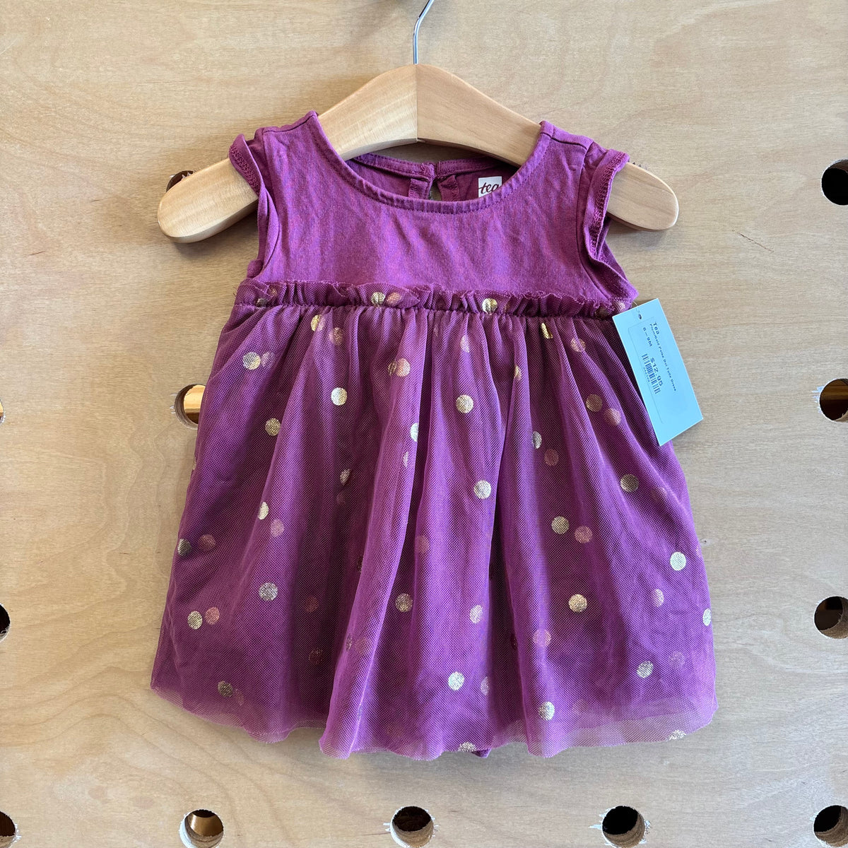Plum/Gold Polka Dot Tulle Dress