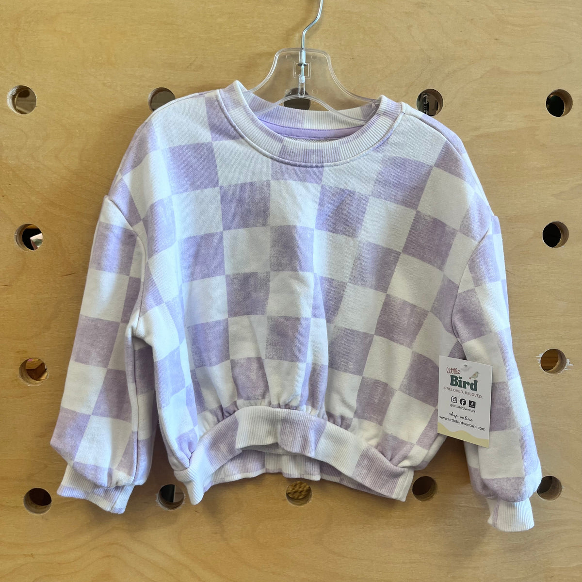 Lavender Checkered Crewneck