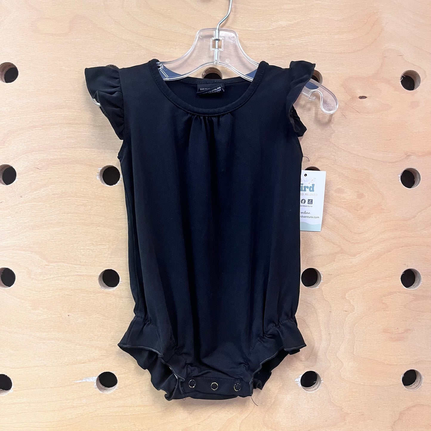 Black Ruffle Bamboo Bodysuit