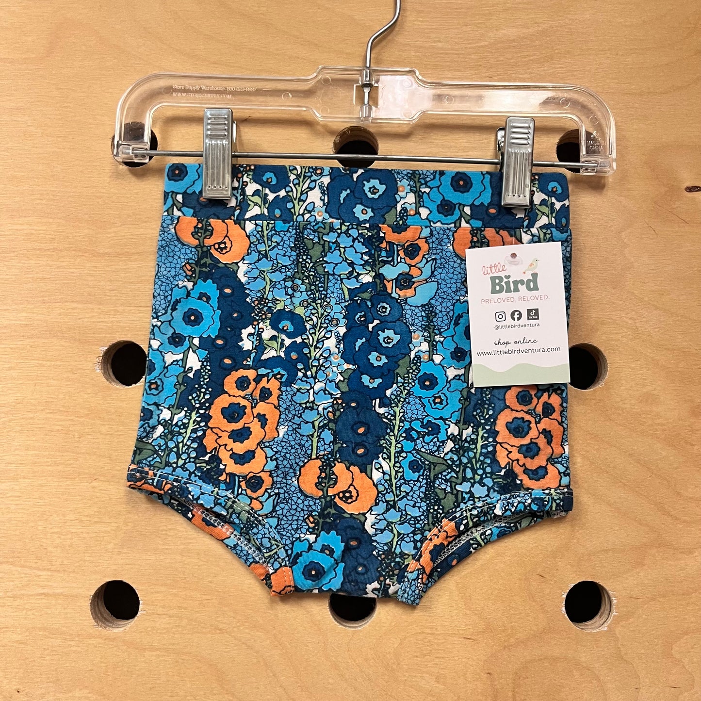 Blue Floral Bamboo Shorties