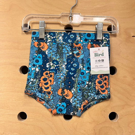 Blue Floral Bamboo Shorties