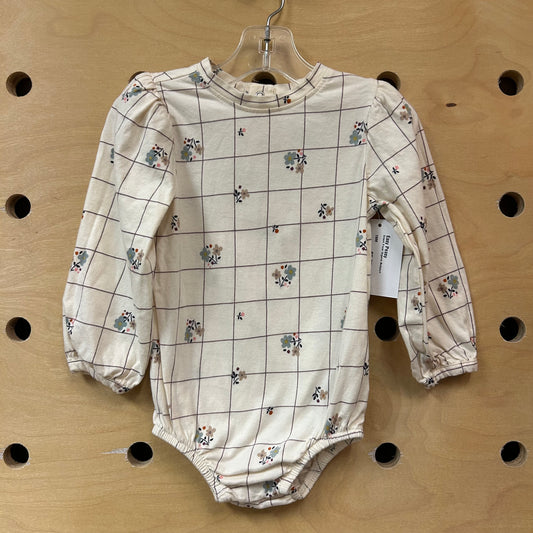 Cream Floral Organic Bodysuit